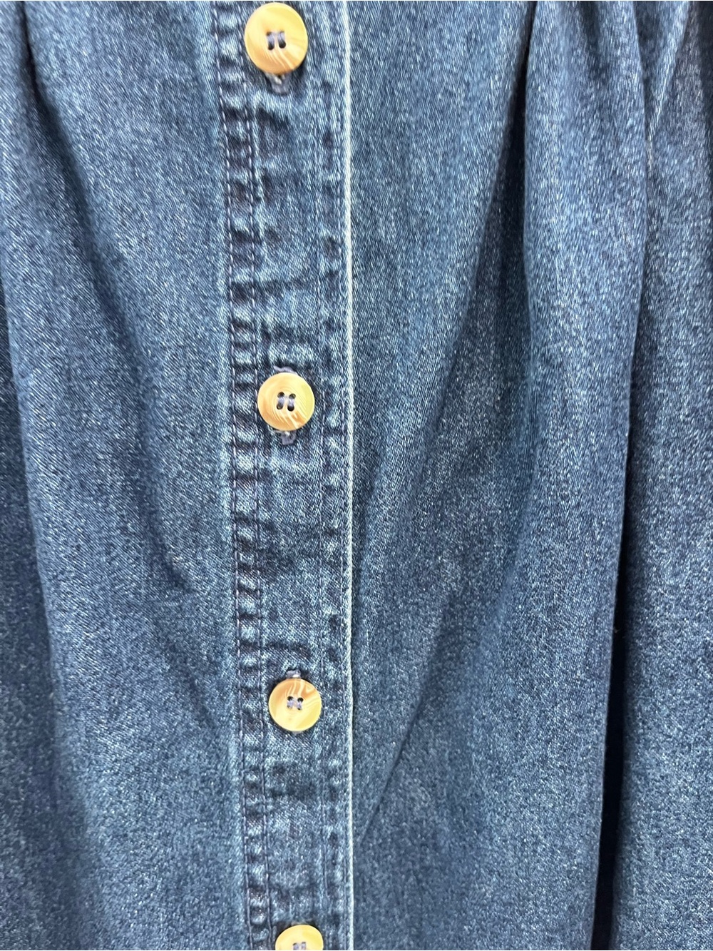 Vintage TY WEAR Classic Blue Button-Front Denim Midi Skirt - Picture 4 of 9